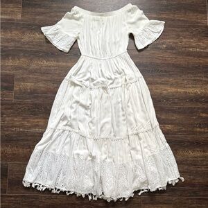 SOLITAIRE Swim Long White Dress Cover Up